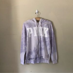 Lilac tie-dye zip up jacket